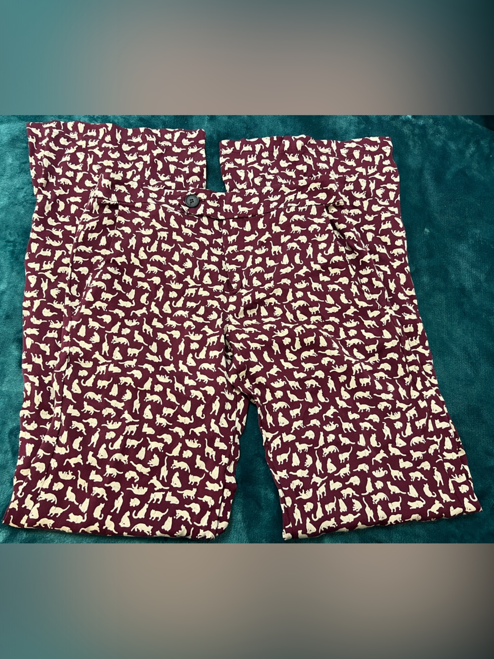 10 Crosby Derek Lam Burgundy Shorts with Cream Animal Print